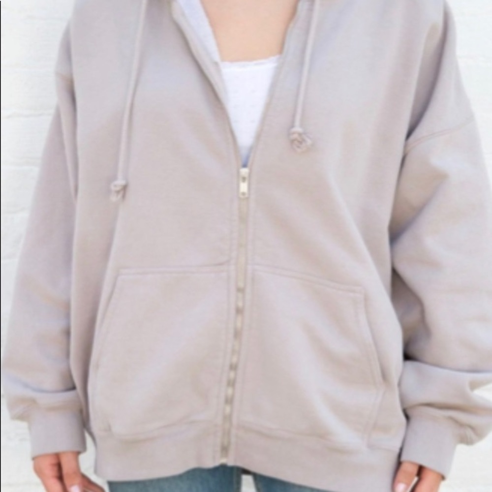 Brandy Melville oversized beige christy hoodie